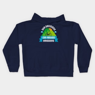 Our Decisions Can Reduce Emissions - Cute Bike Kids Hoodie